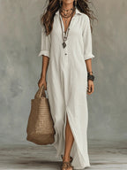 Soline | Relaxed V-Neck Maxi Dress
