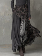 Martina - Long bohemian-style dress with leopard print