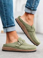 The Everyday Suede Buckle Mule