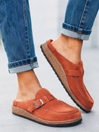 The Everyday Suede Buckle Mule