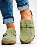 The Everyday Suede Buckle Mule