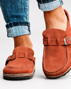 The Everyday Suede Buckle Mule