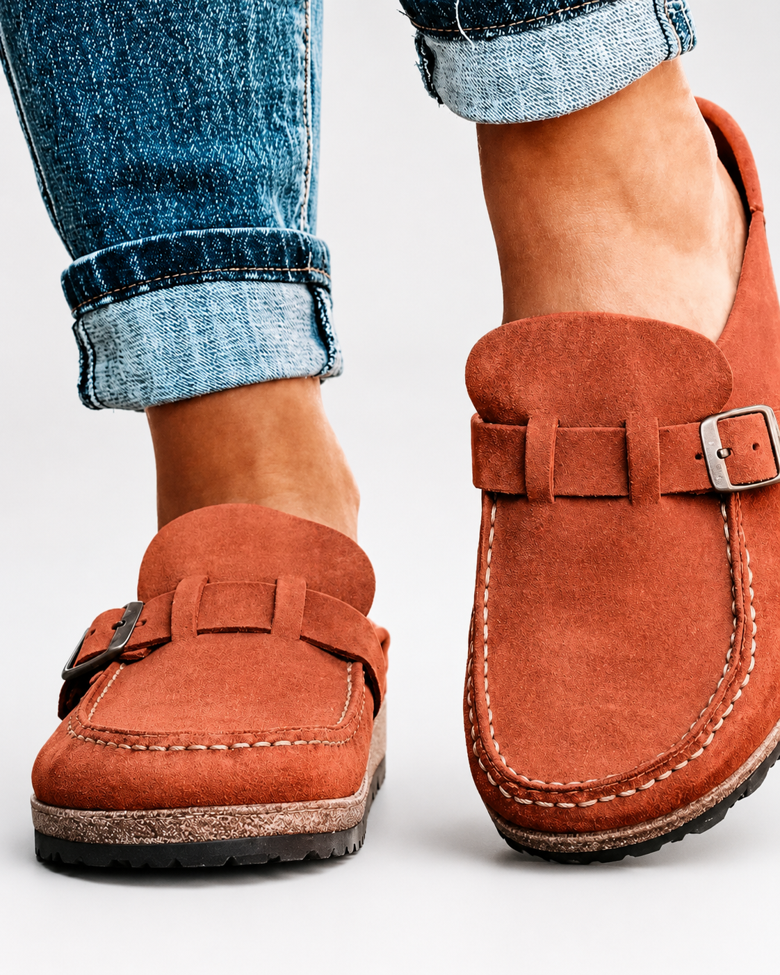 The Everyday Suede Buckle Mule