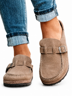 The Everyday Suede Buckle Mule