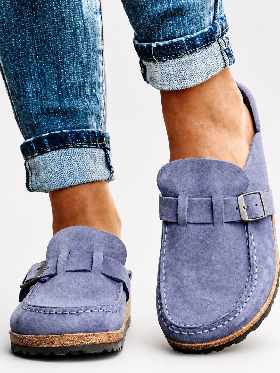 The Everyday Suede Buckle Mule