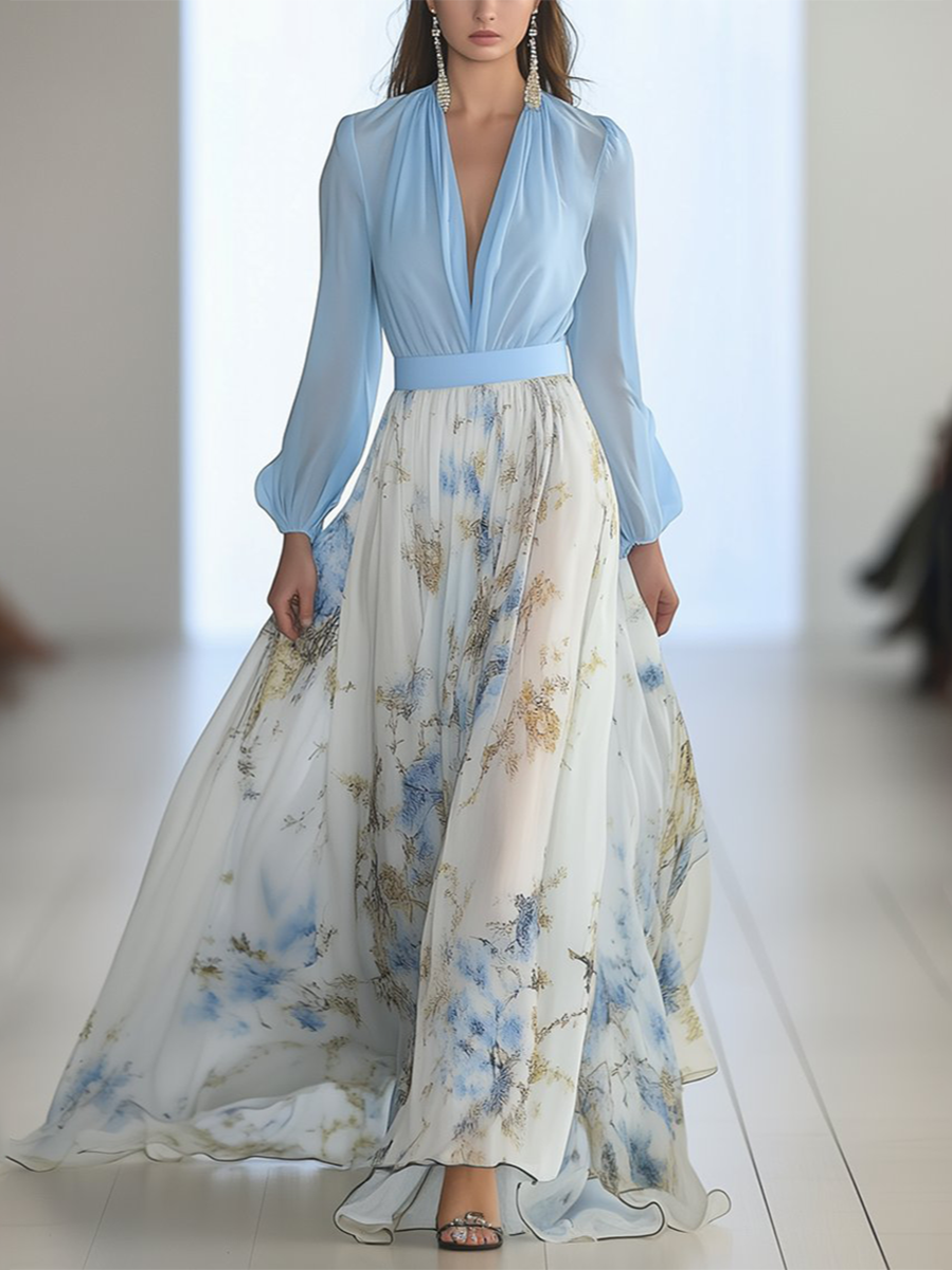 Almira™ - Maxi Dress with Dazzling Floral Print