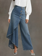 The Evelina™ | Wrap-Front Wide-Leg Jeans