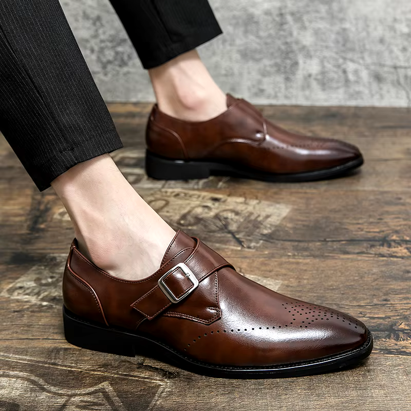 David | Elegant Dress Shoes with a Strap