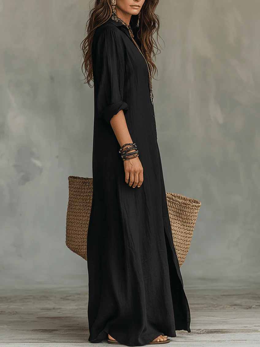 Soline | Relaxed V-Neck Maxi Dress