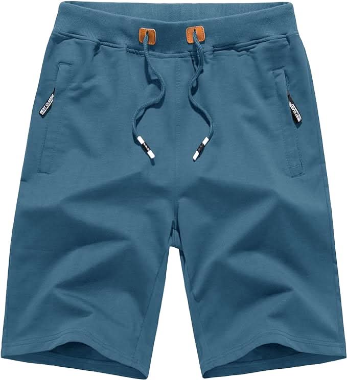 Tropical blue cotton-blend shorts