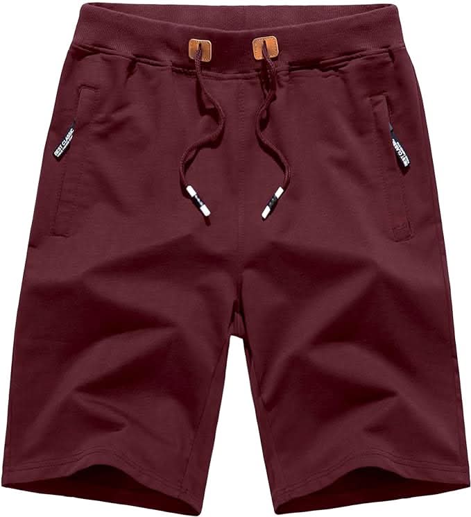 Red cotton-blend shorts