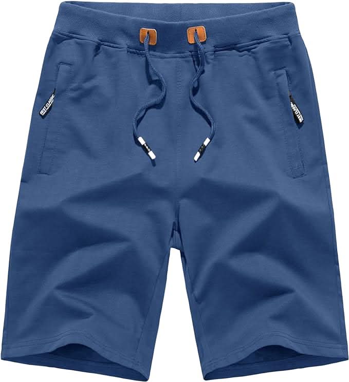 Blue cotton-blend shorts