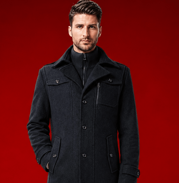 Wool-blend tailored jacket, front studio view