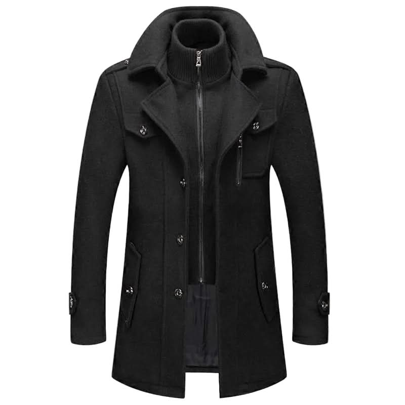 Black wool-blend tailored jacket