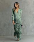 Chiara – Elegant Dress with Fringe Sleeves