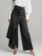 The Evelina™ | Wrap-Front Wide-Leg Jeans