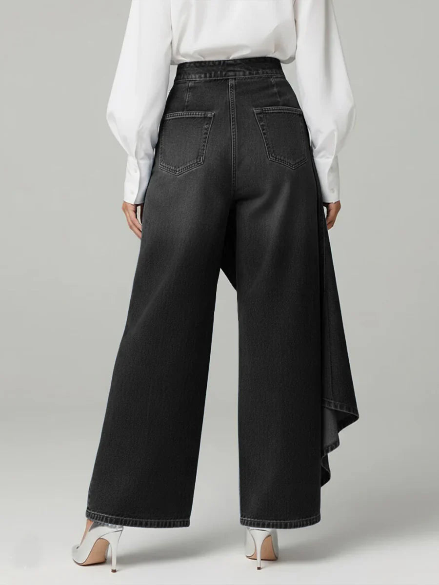 The Evelina™ | Wrap-Front Wide-Leg Jeans