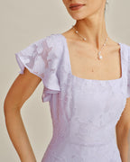 Floral Square Neck Occasion Dress