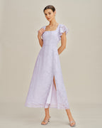 Floral Square Neck Occasion Dress