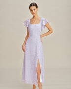 Floral Square Neck Occasion Dress